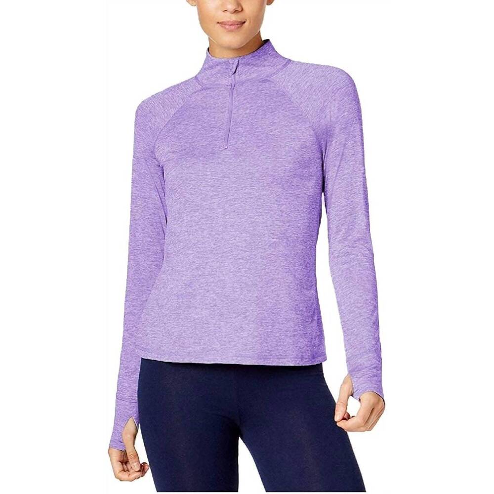 NEW IDEOLOGY essential flex stretch one fourth zip pullover in blazing purple